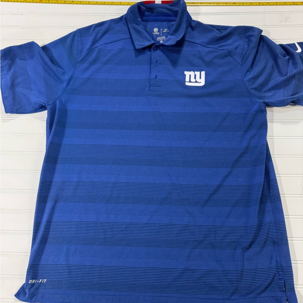 NIKE New York Giants Sideline Victory Stripe Dri-FIT NFL Polo Shirt Men's Blue